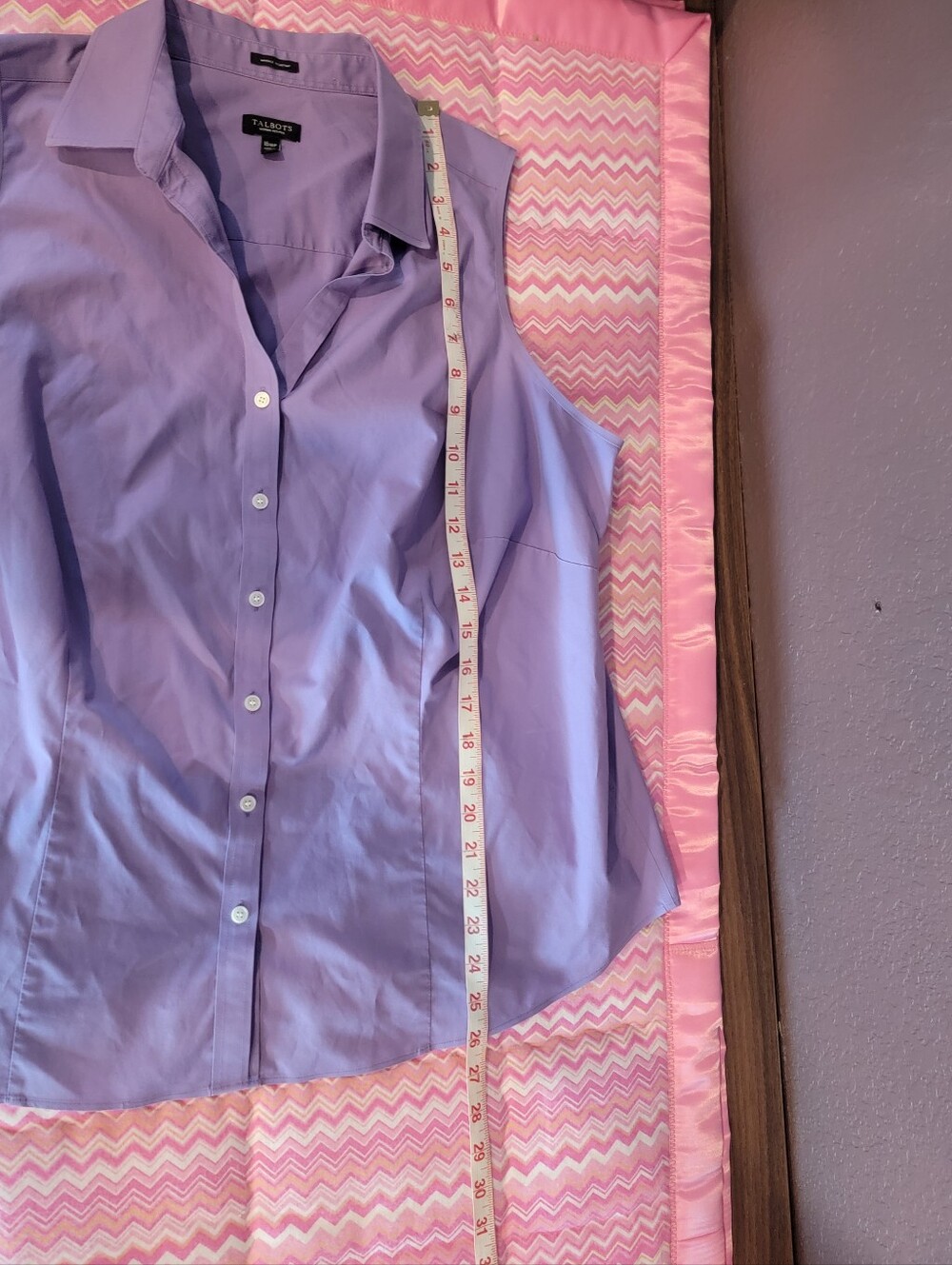Talbots Woman Petites Purple Sleeveless Button Down Blouse 16WP Plus Size - Picture 6 of 6